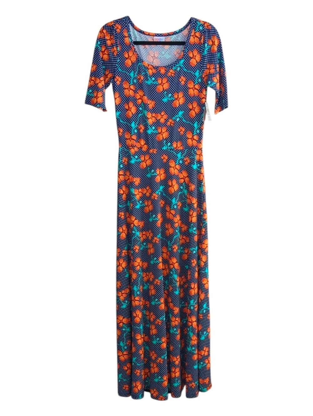 LulaRoe Ana Floral Polkadot Maxi Dress Sz S